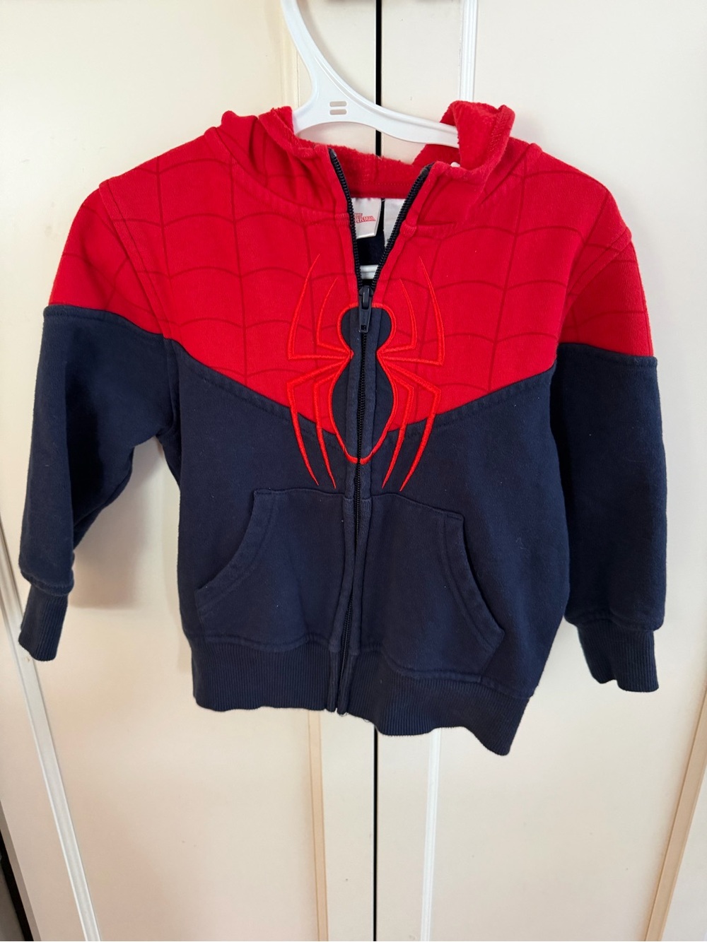 Spiderman 3t Red & Navy Kids Zip-Up Hoodie